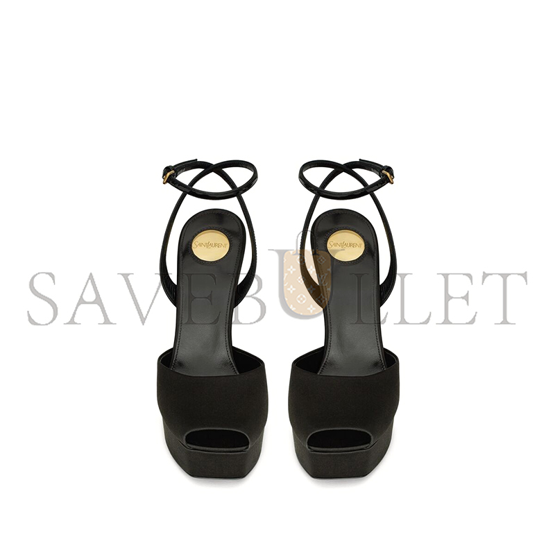YSL LA SCANDALE PLATFORM SANDALS IN SATIN CREPE 8060709QNAO1000 YSL LA SCANDALE PLATFORM SANDALS IN SATIN CREPE 8060709QNAO1000